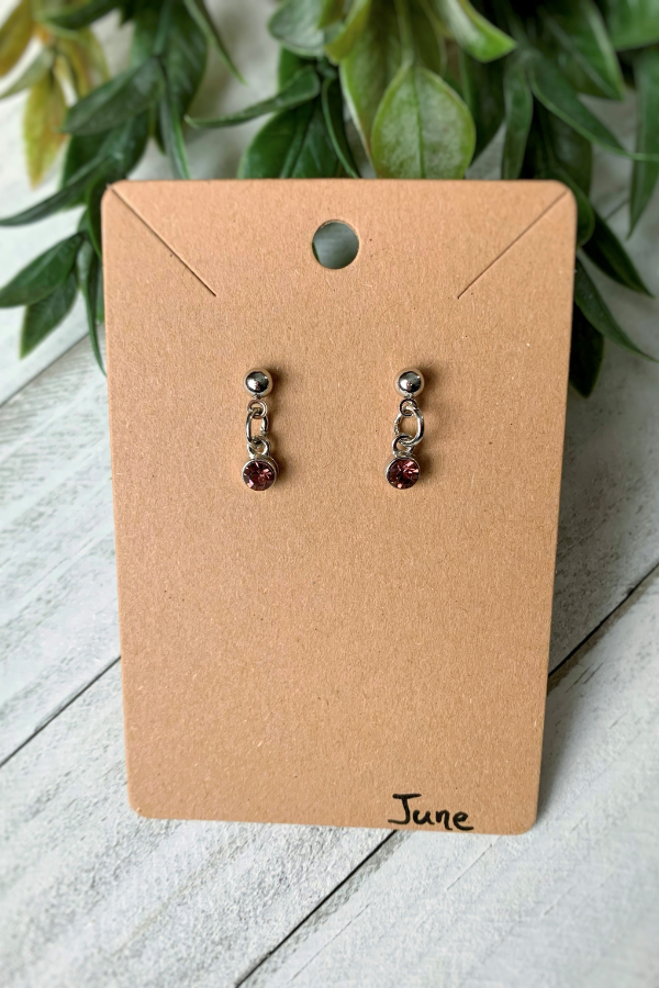 Birthstone Earrings Silver