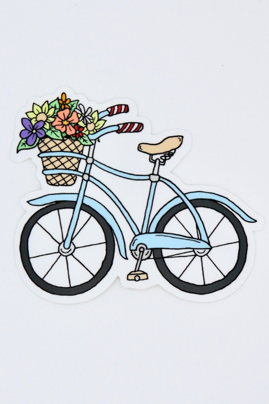 Blue Bicycle Sticker