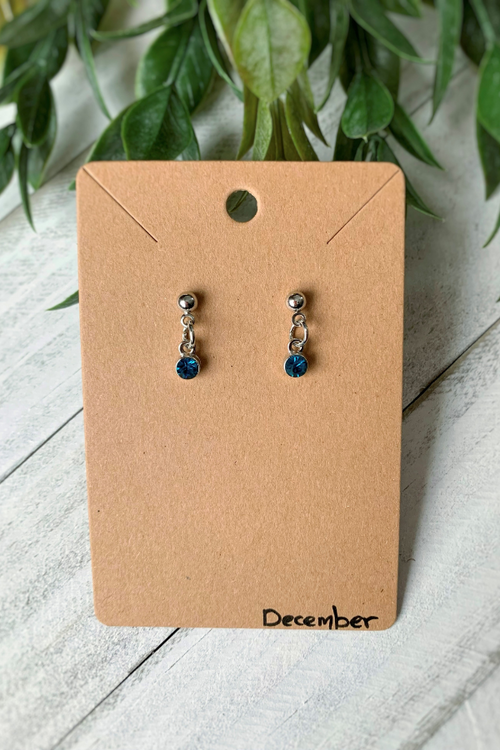 Birthstone Earrings Silver