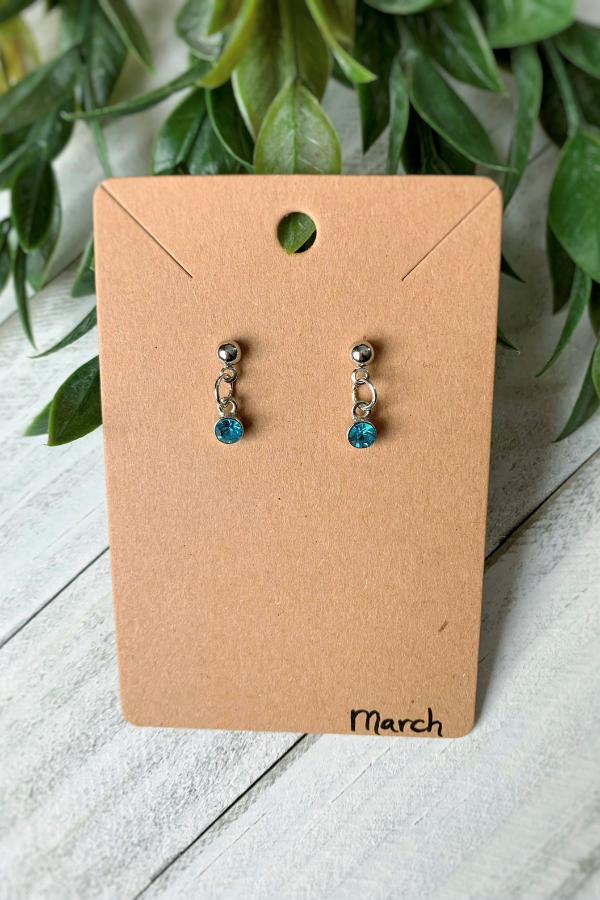 Birthstone Earrings Silver